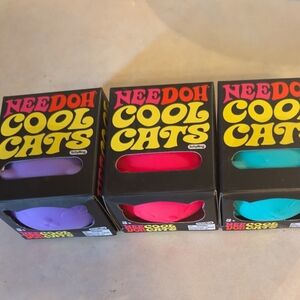 New In Box Needoh Cool Cats Squishies - Set of 3
